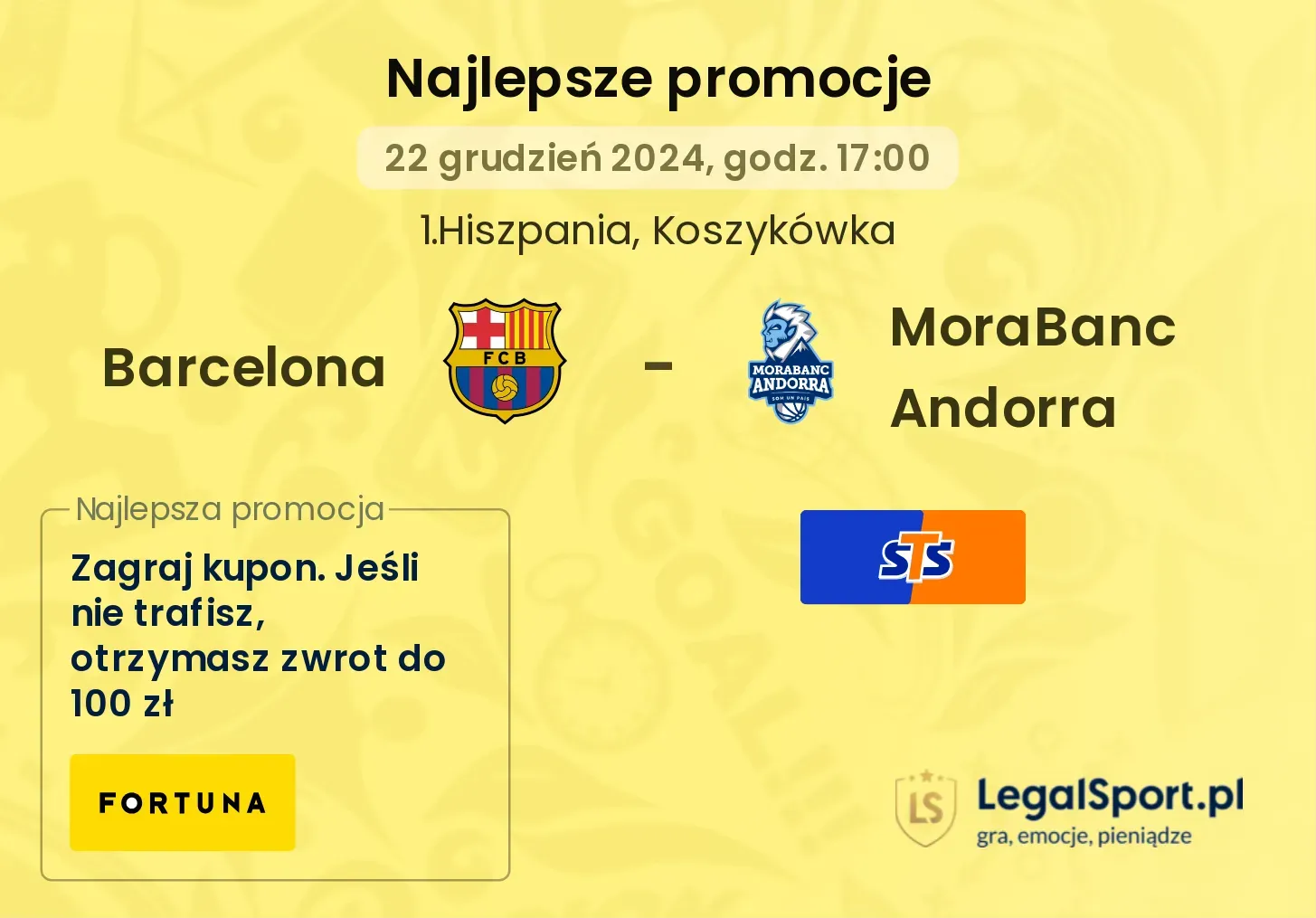 Barcelona - MoraBanc Andorra promocje bonusy na mecz