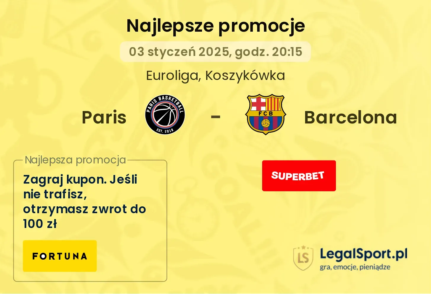 Paris - Barcelona promocje u bukmacherów