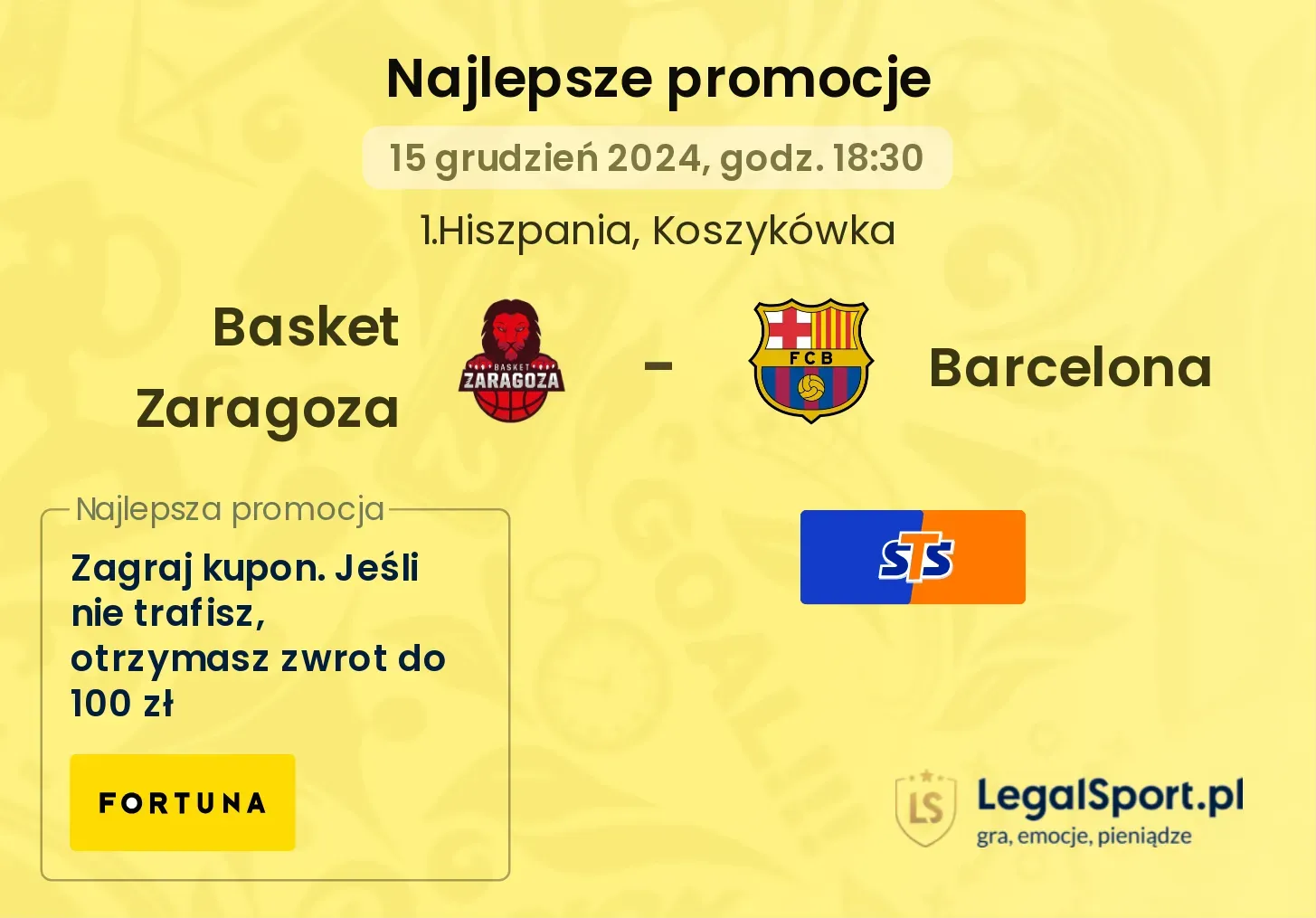 Basket Zaragoza - Barcelona promocje bonusy na mecz