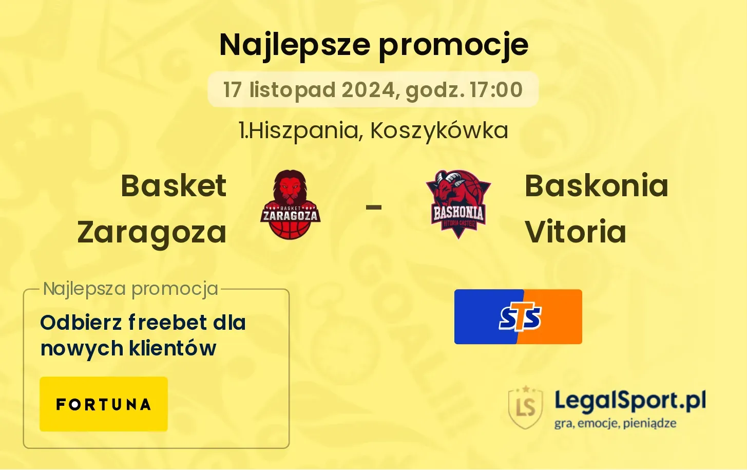 Basket Zaragoza - Baskonia Vitoria promocje bonusy na mecz