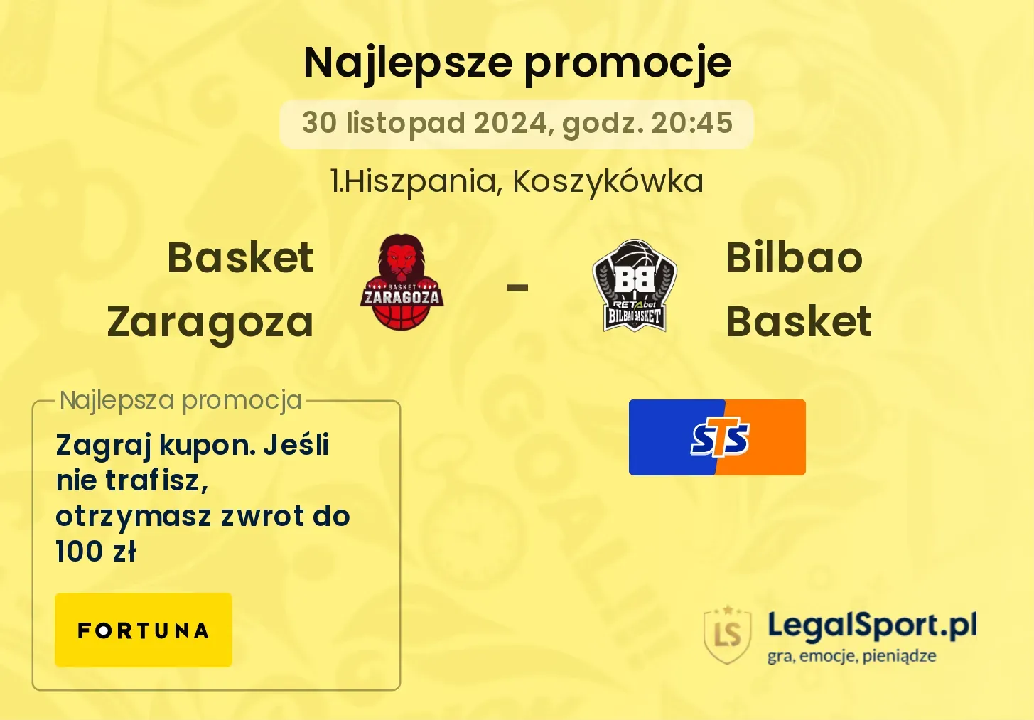 Basket Zaragoza - Bilbao Basket promocje bonusy na mecz