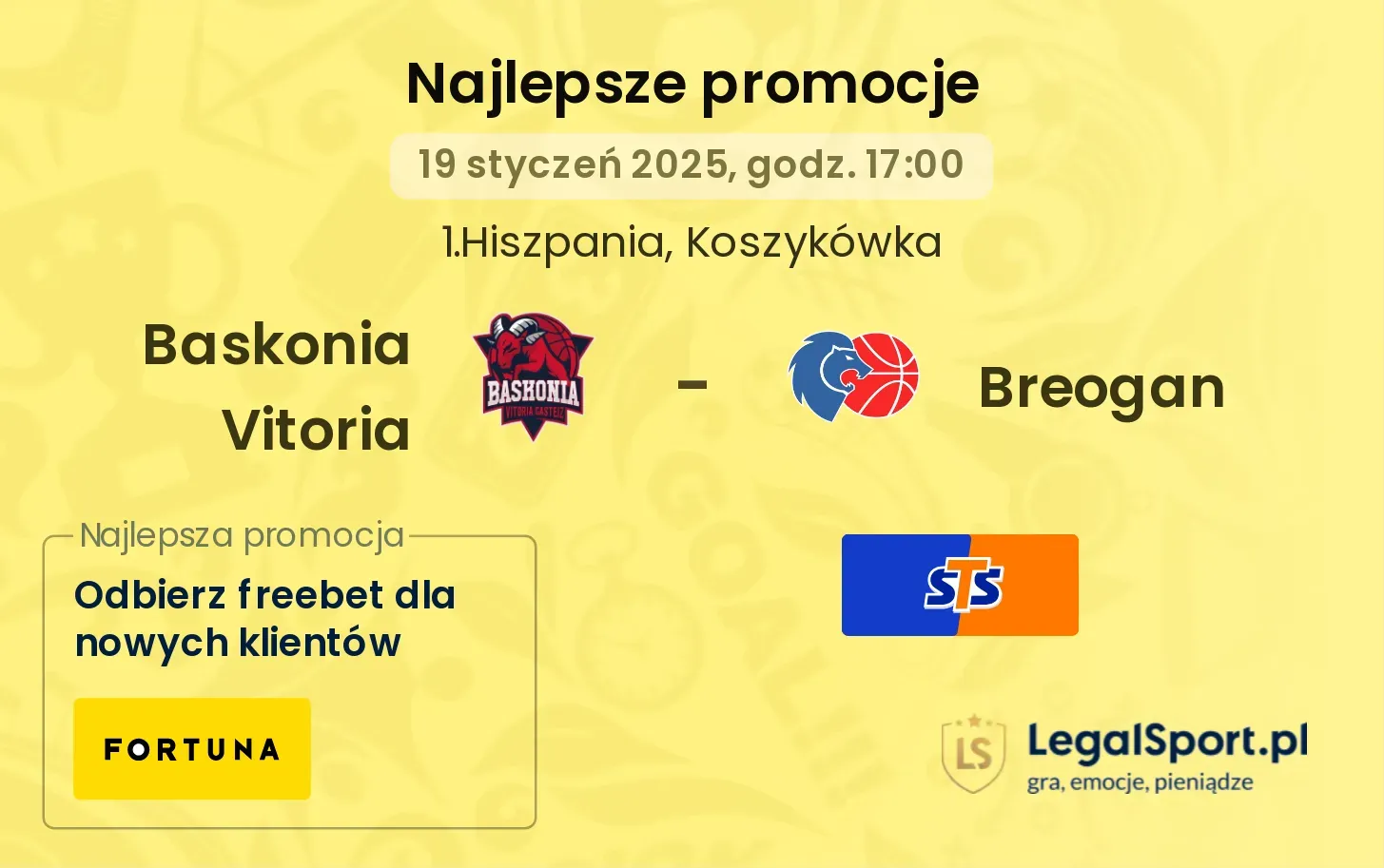 Baskonia Vitoria - Breogan promocje bonusy na mecz