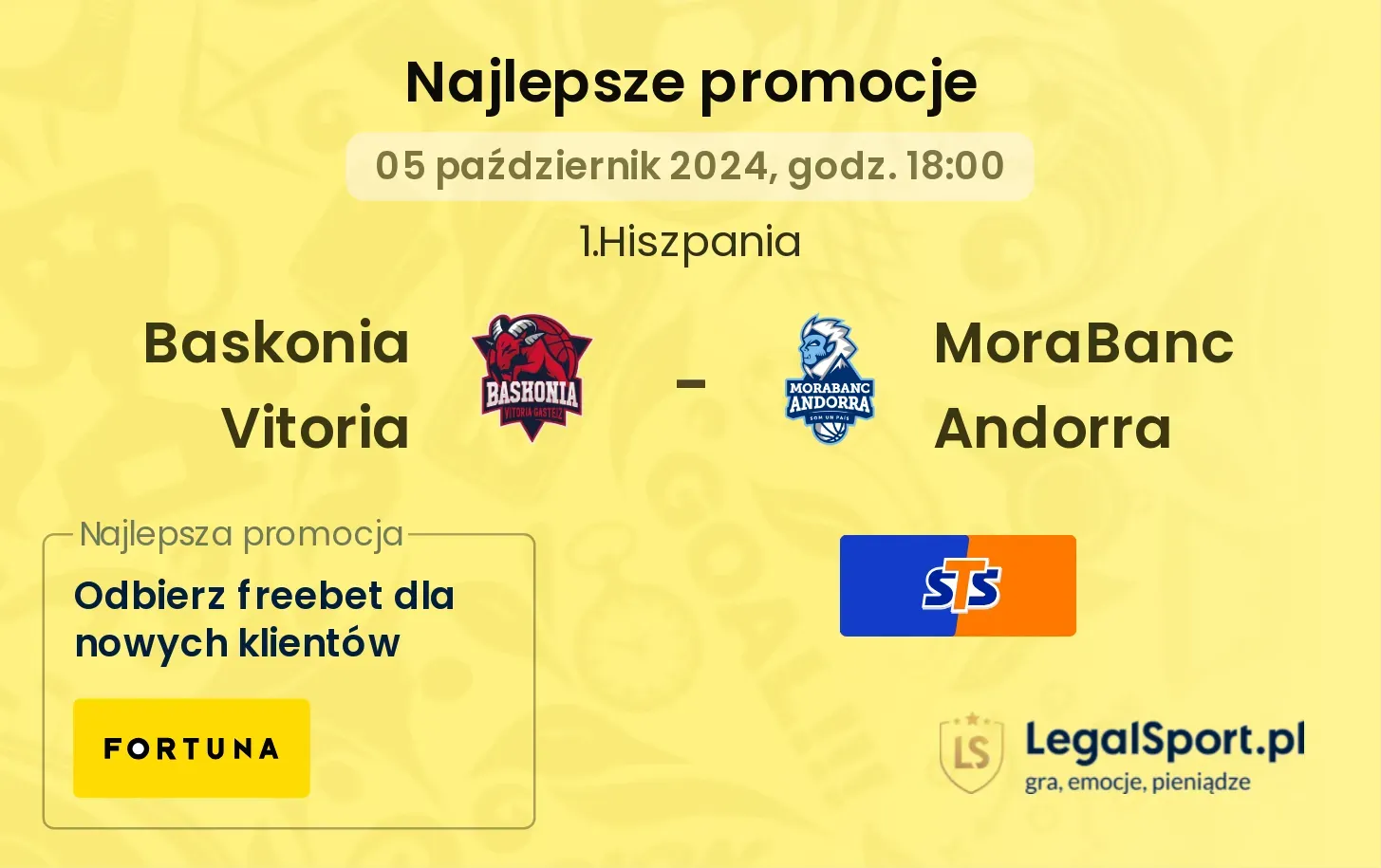 Baskonia Vitoria - MoraBanc Andorra promocje bonusy na mecz