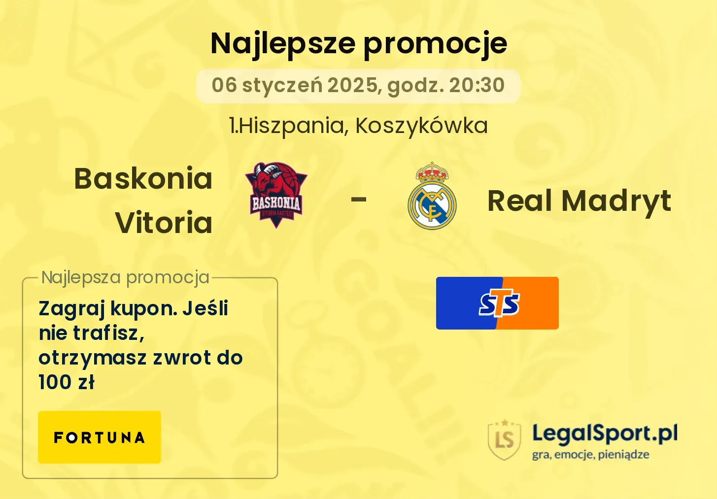 Baskonia Vitoria - Real Madryt promocje u bukmacherów