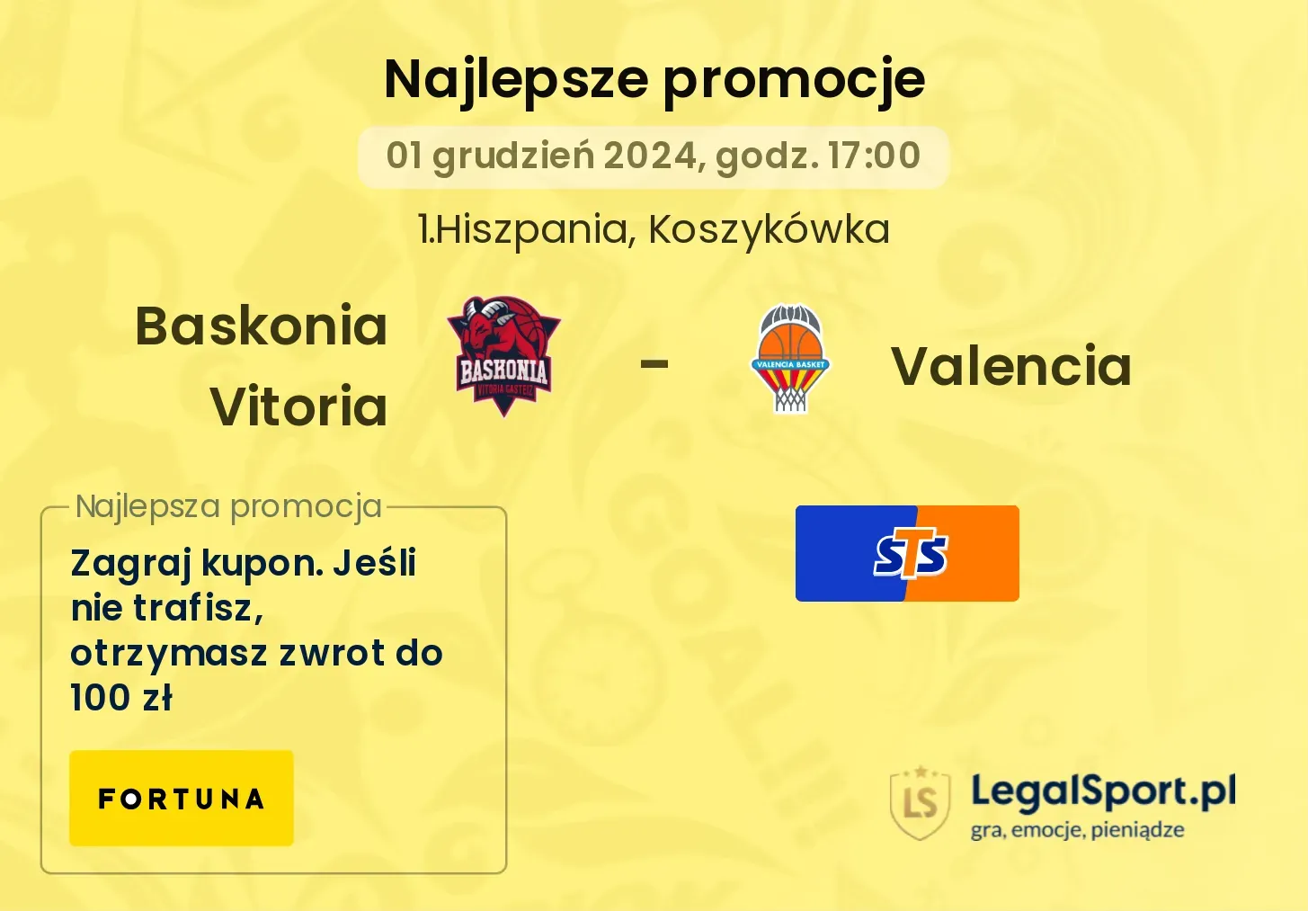 Baskonia Vitoria - Valencia promocje bonusy na mecz