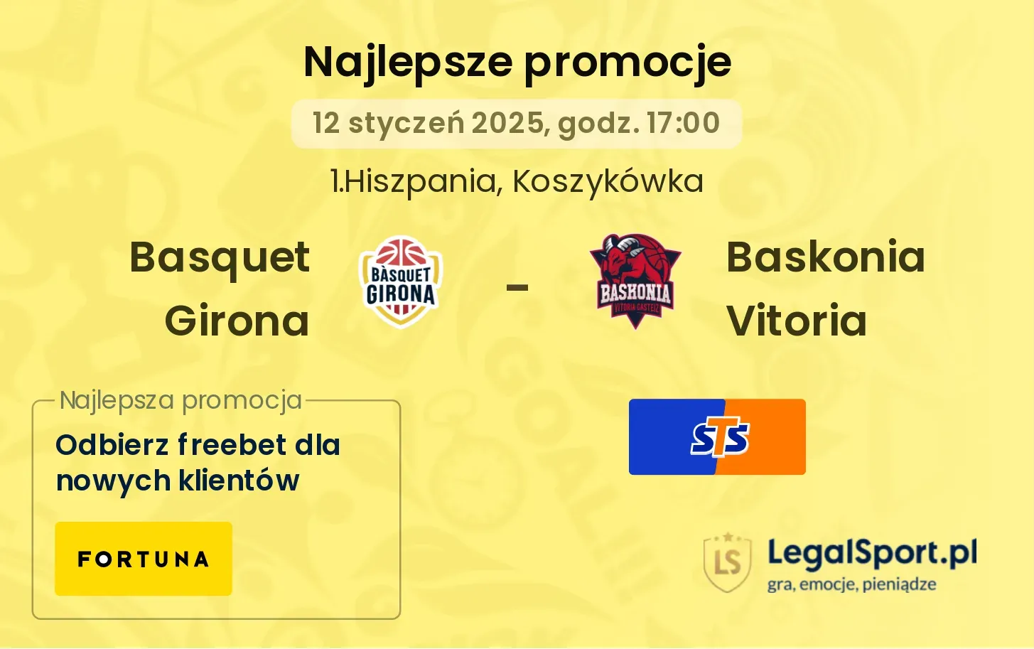 Basquet Girona - Baskonia Vitoria promocje bonusy na mecz