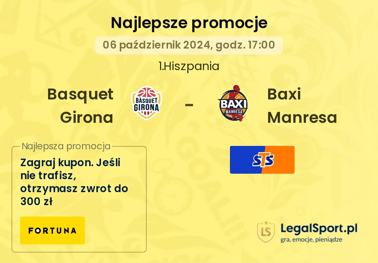 Basquet Girona - Baxi Manresa promocje bonusy na mecz