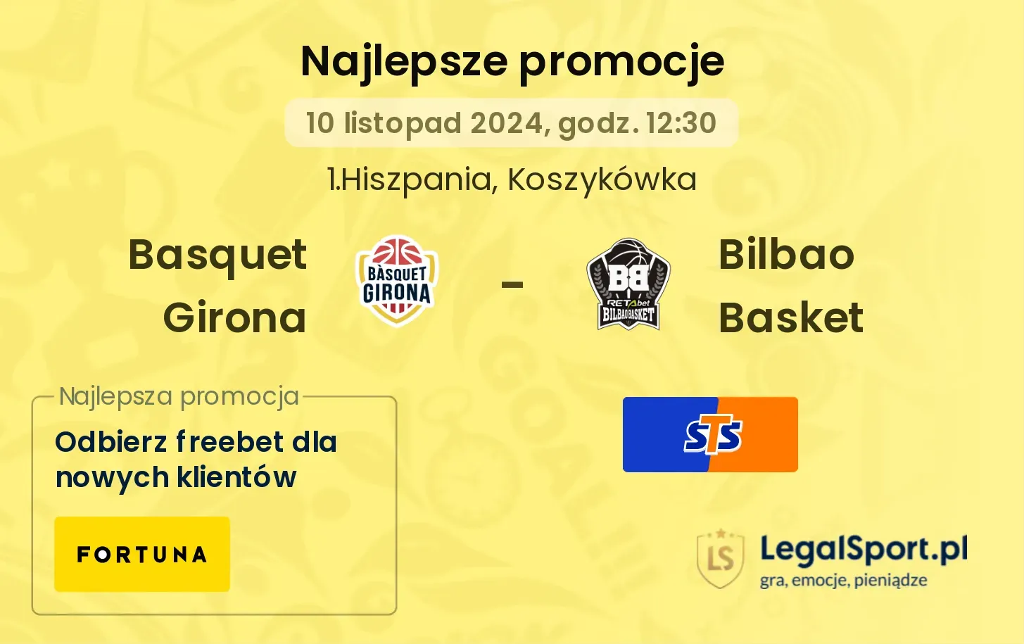 Basquet Girona - Bilbao Basket promocje bukmacherskie 10.11, 12:30