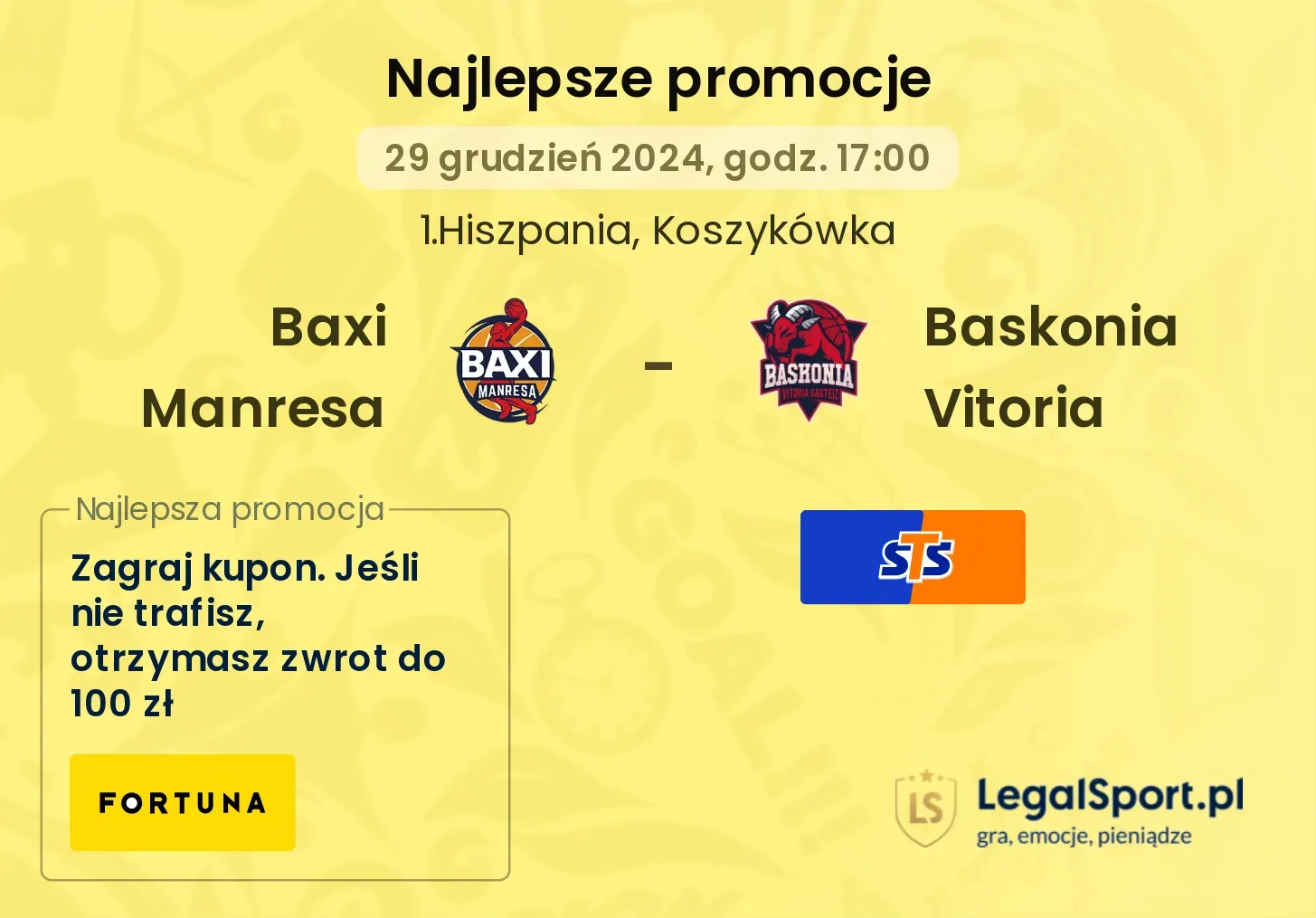 Baxi Manresa - Baskonia Vitoria promocje bonusy na mecz