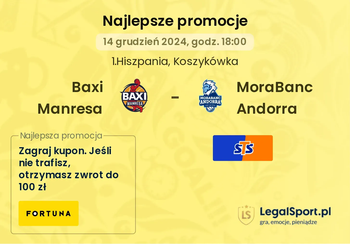 Baxi Manresa - MoraBanc Andorra promocje bonusy na mecz