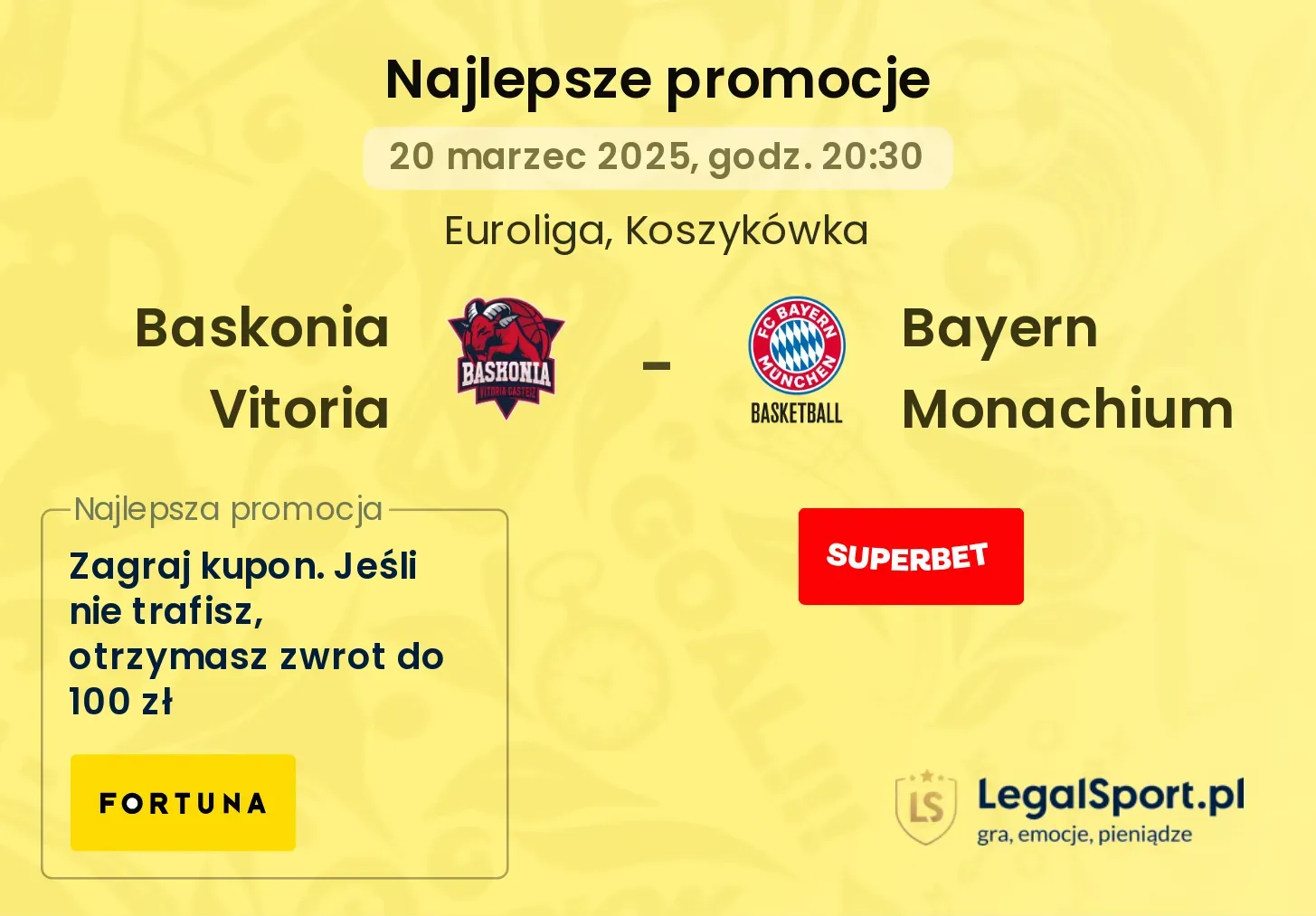 Baskonia Vitoria - Bayern Monachium promocje u bukmacherów