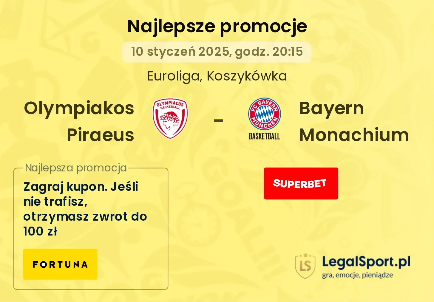 Olympiakos Piraeus - Bayern Monachium promocje u bukmacherów