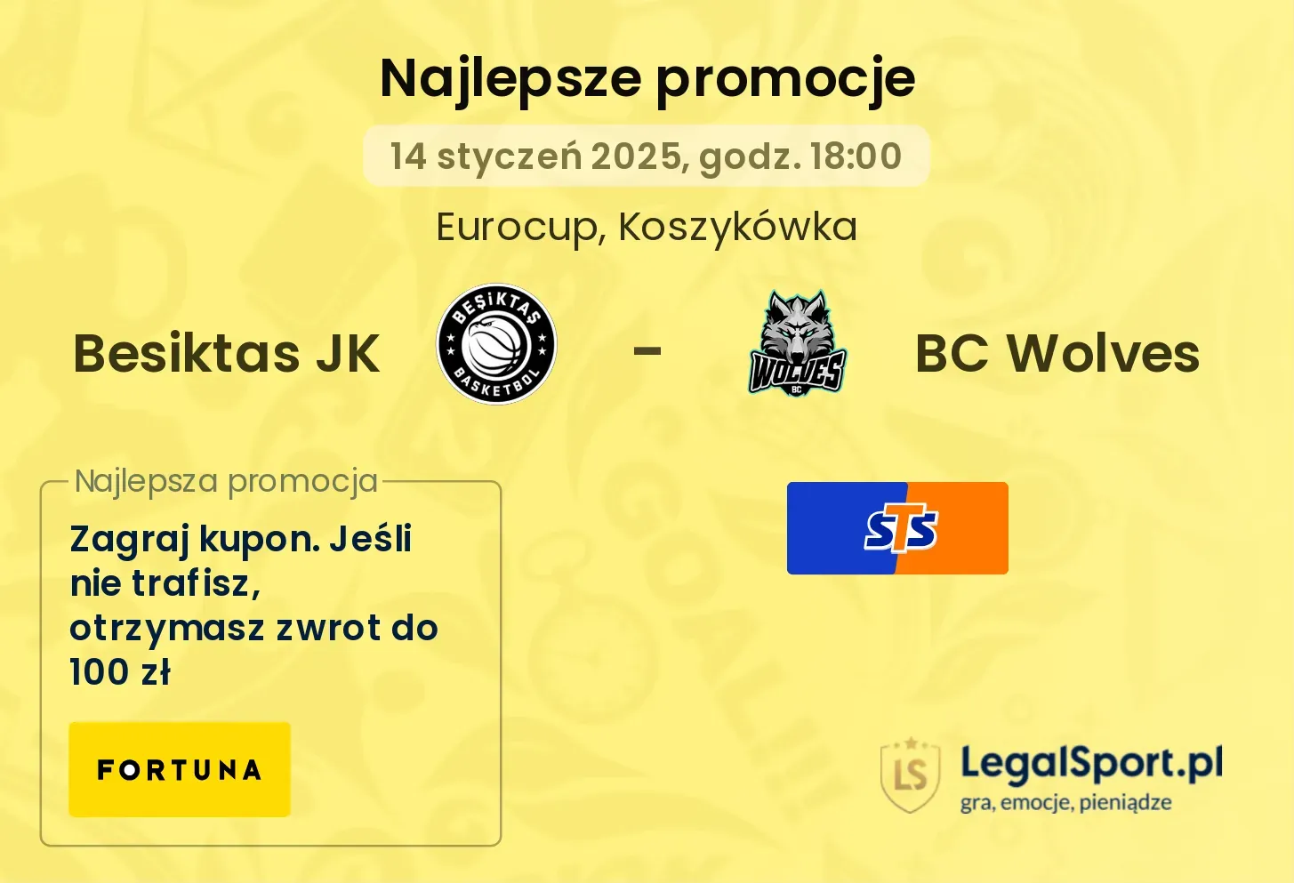 Besiktas JK - BC Wolves promocje u bukmacherów