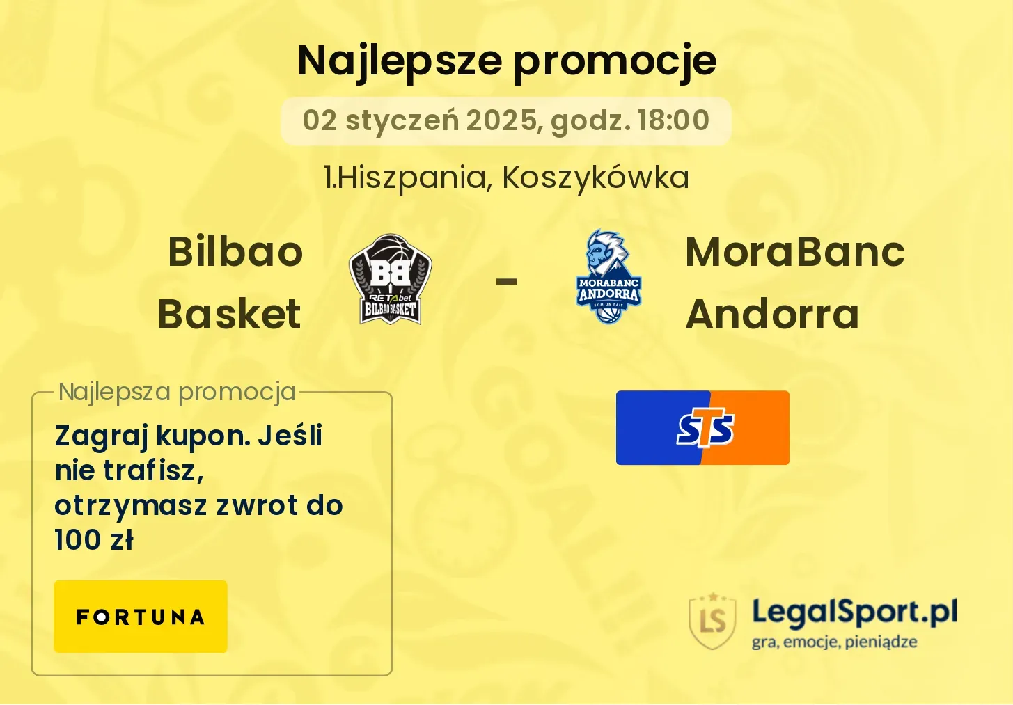 Bilbao Basket - MoraBanc Andorra promocje bonusy na mecz