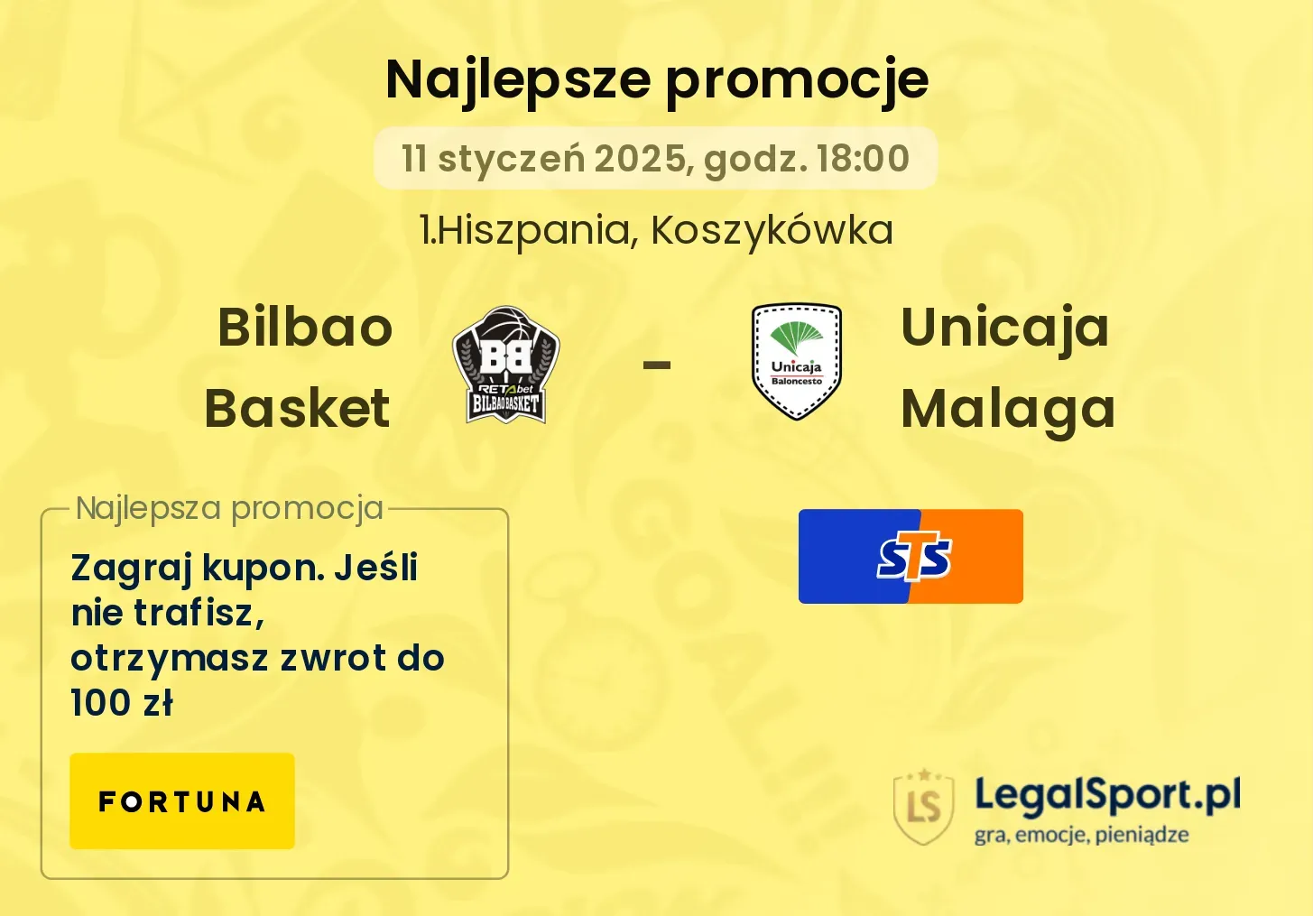 Bilbao Basket - Unicaja Malaga promocje bonusy na mecz