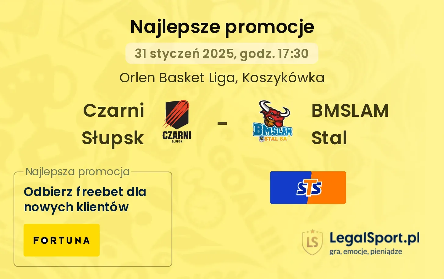 Czarni Słupsk - BMSLAM Stal promocje bukmacherskie