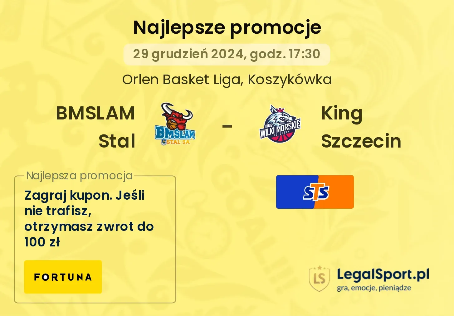 BMSLAM Stal - King Szczecin promocje bonusy na mecz