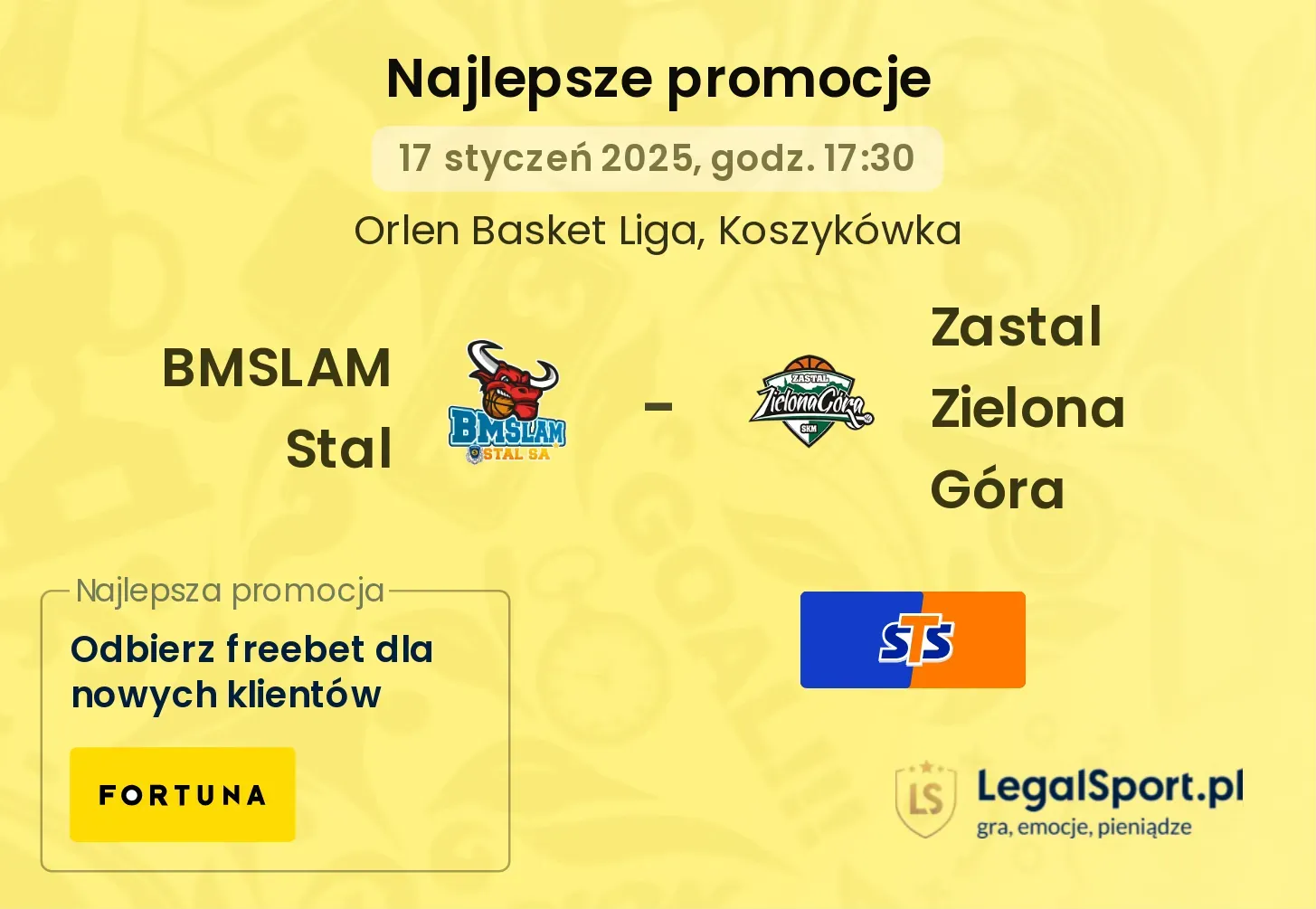 BMSLAM Stal - Zastal Zielona Góra promocje bonusy na mecz