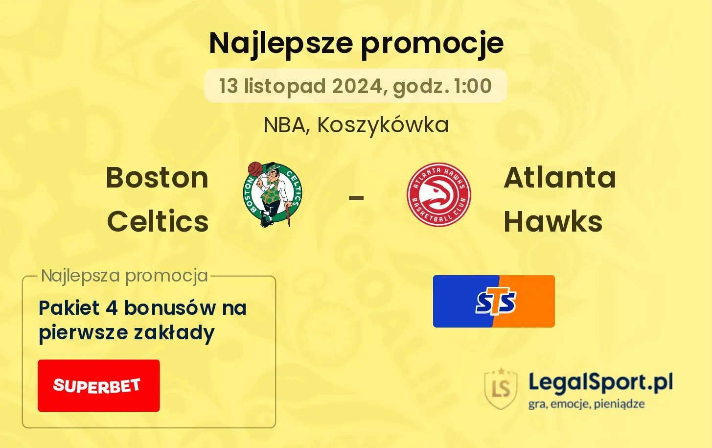 Boston Celtics - Atlanta Hawks promocje bonusy na mecz