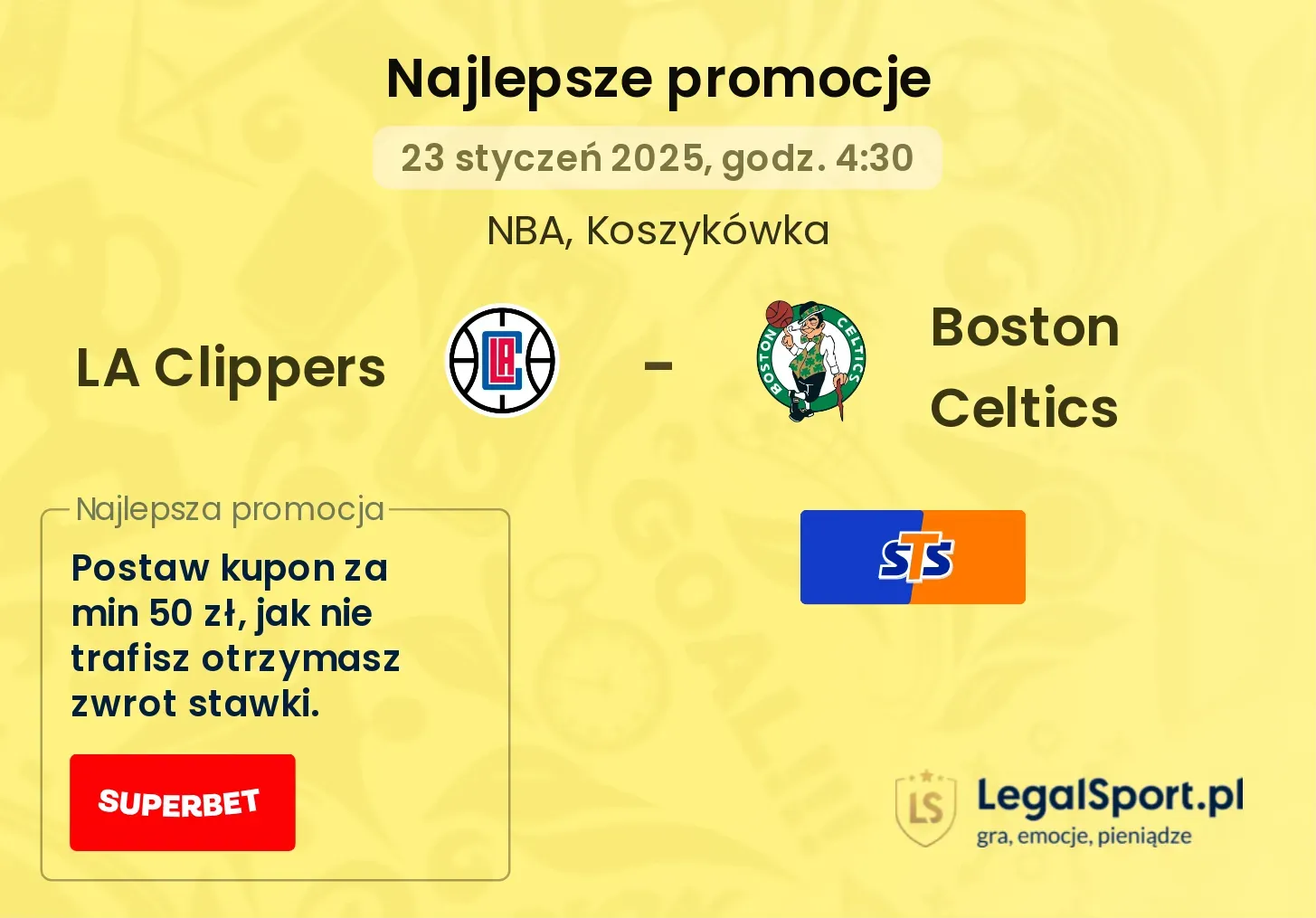 Boston Celtics - LA Clippers promocje bonusy na mecz