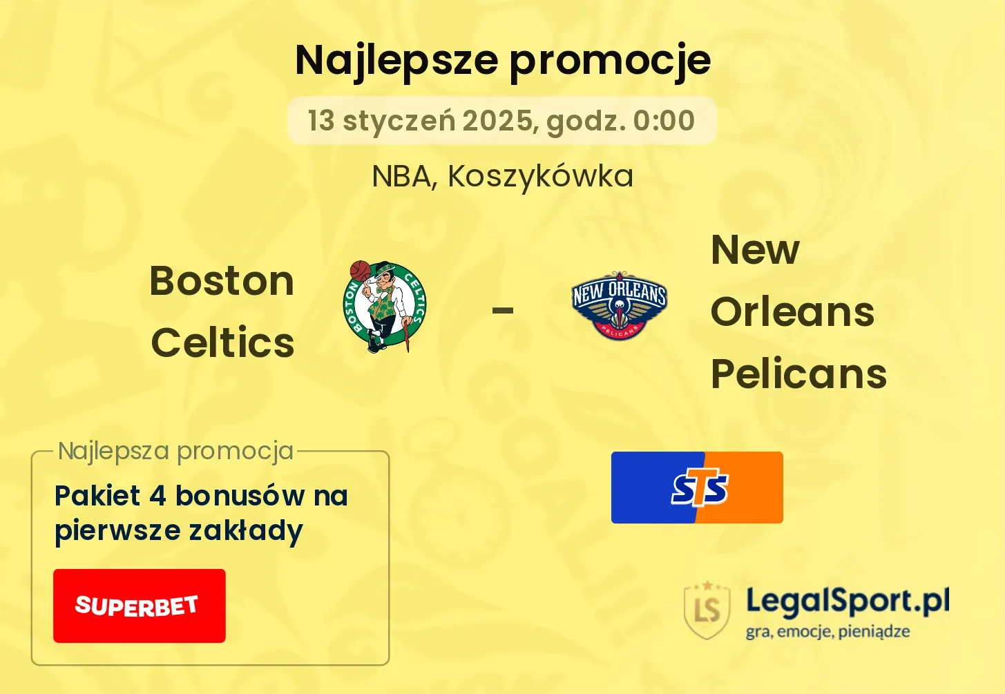 Boston Celtics - New Orleans Pelicans promocje bonusy na mecz