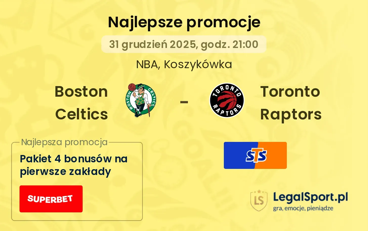 Boston Celtics - Toronto Raptors promocje u bukmacherów