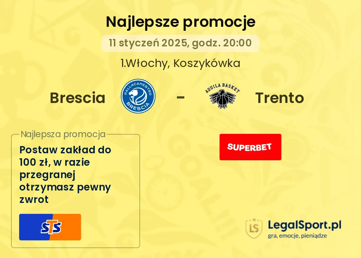 Brescia - Trento promocje u bukmacherów