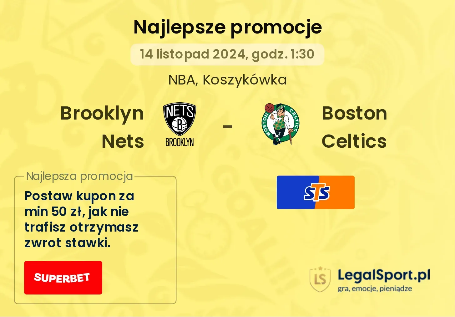 Brooklyn Nets - Boston Celtics promocje bonusy na mecz