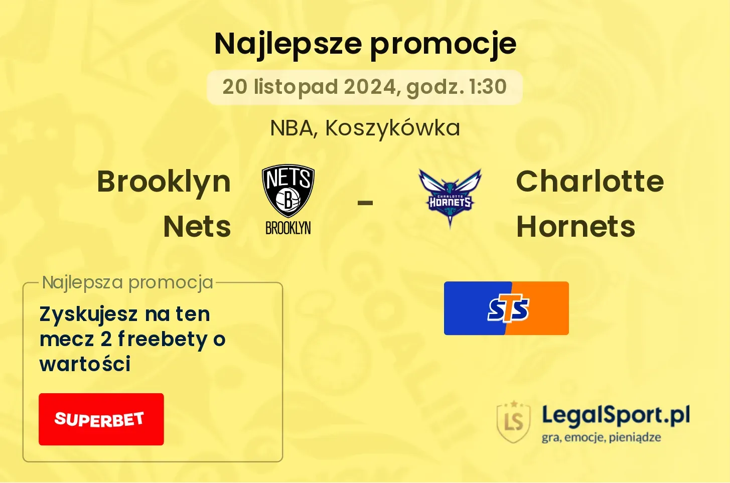 Brooklyn Nets - Charlotte Hornets promocje bonusy na mecz