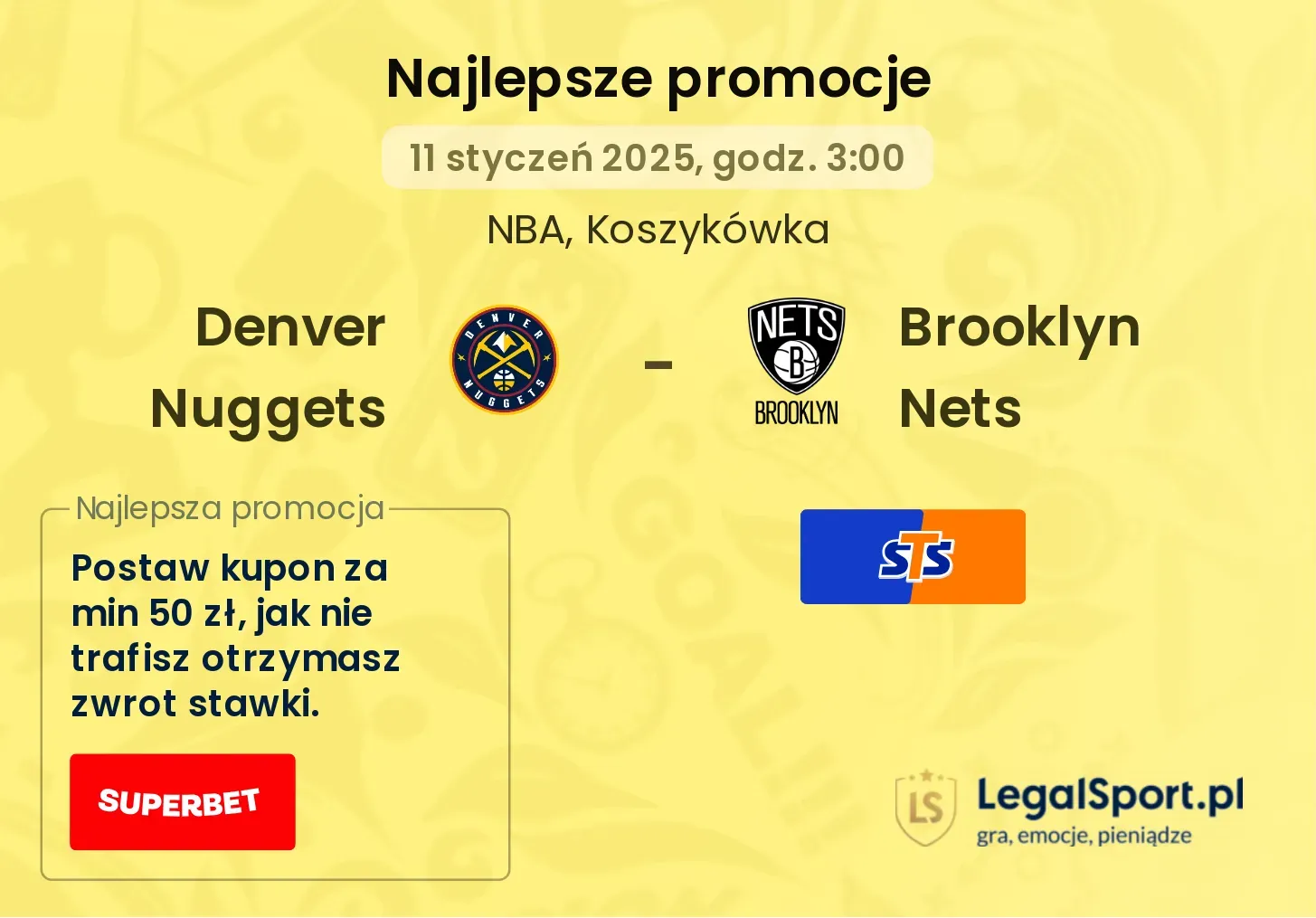 Denver Nuggets - Brooklyn Nets promocje bukmacherskie