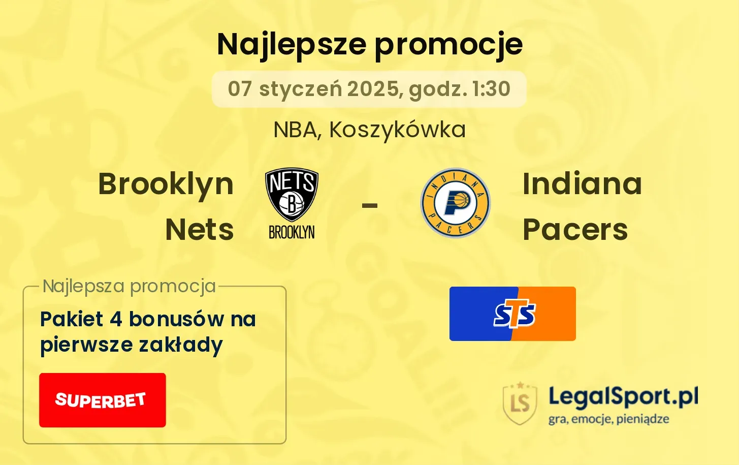 Brooklyn Nets - Indiana Pacers promocje u bukmacherów