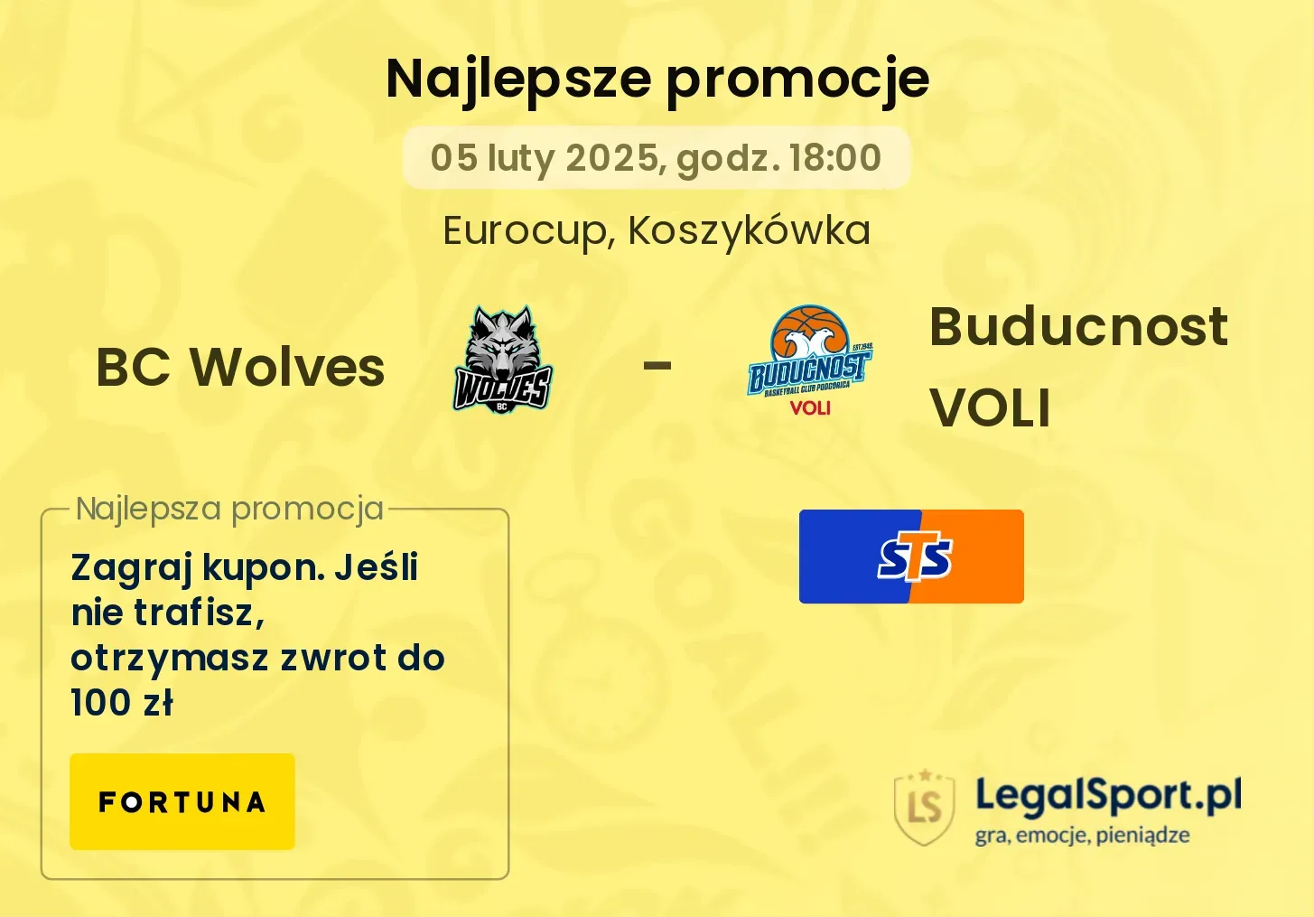 BC Wolves - Buducnost VOLI promocje u bukmacherów