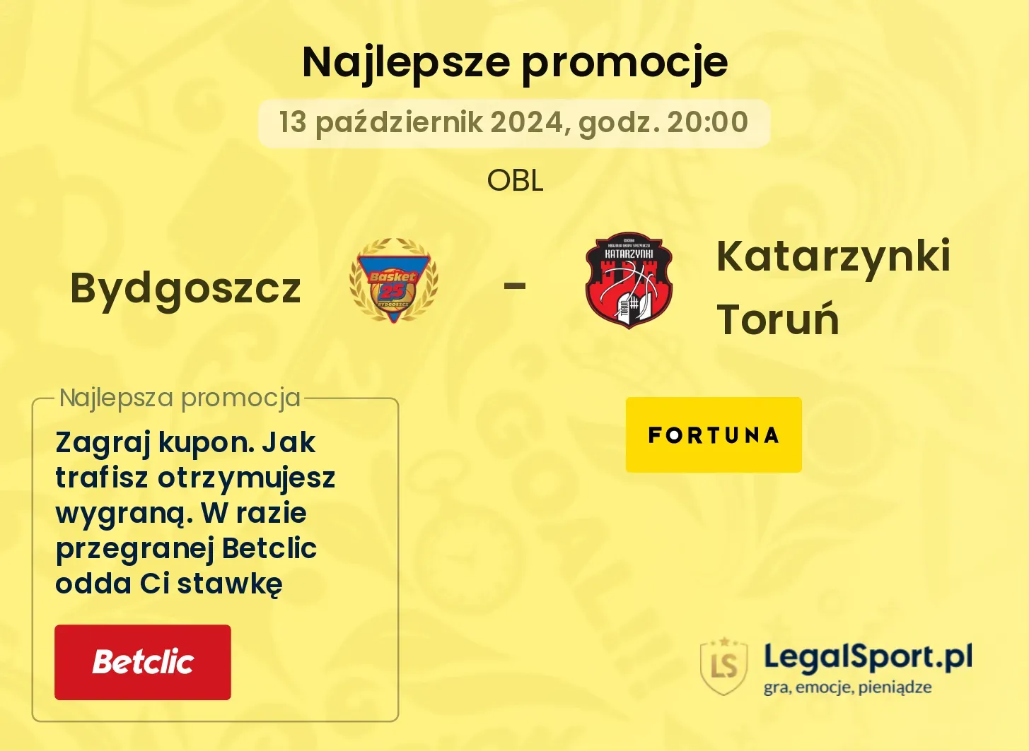 Bydgoszcz - Katarzynki Toruń promocje bonusy na mecz