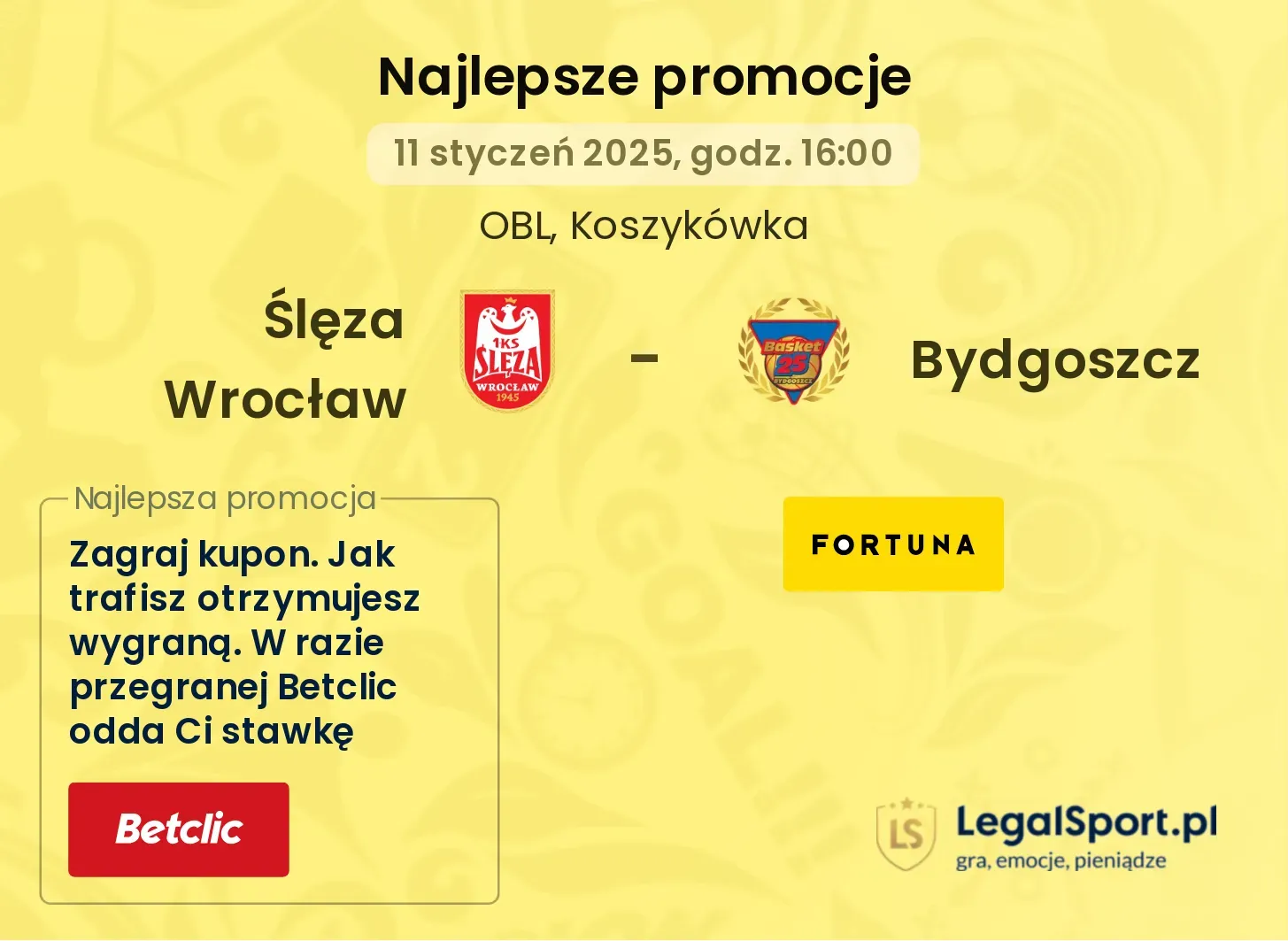 Ślęza Wrocław - Bydgoszcz promocje bukmacherskie