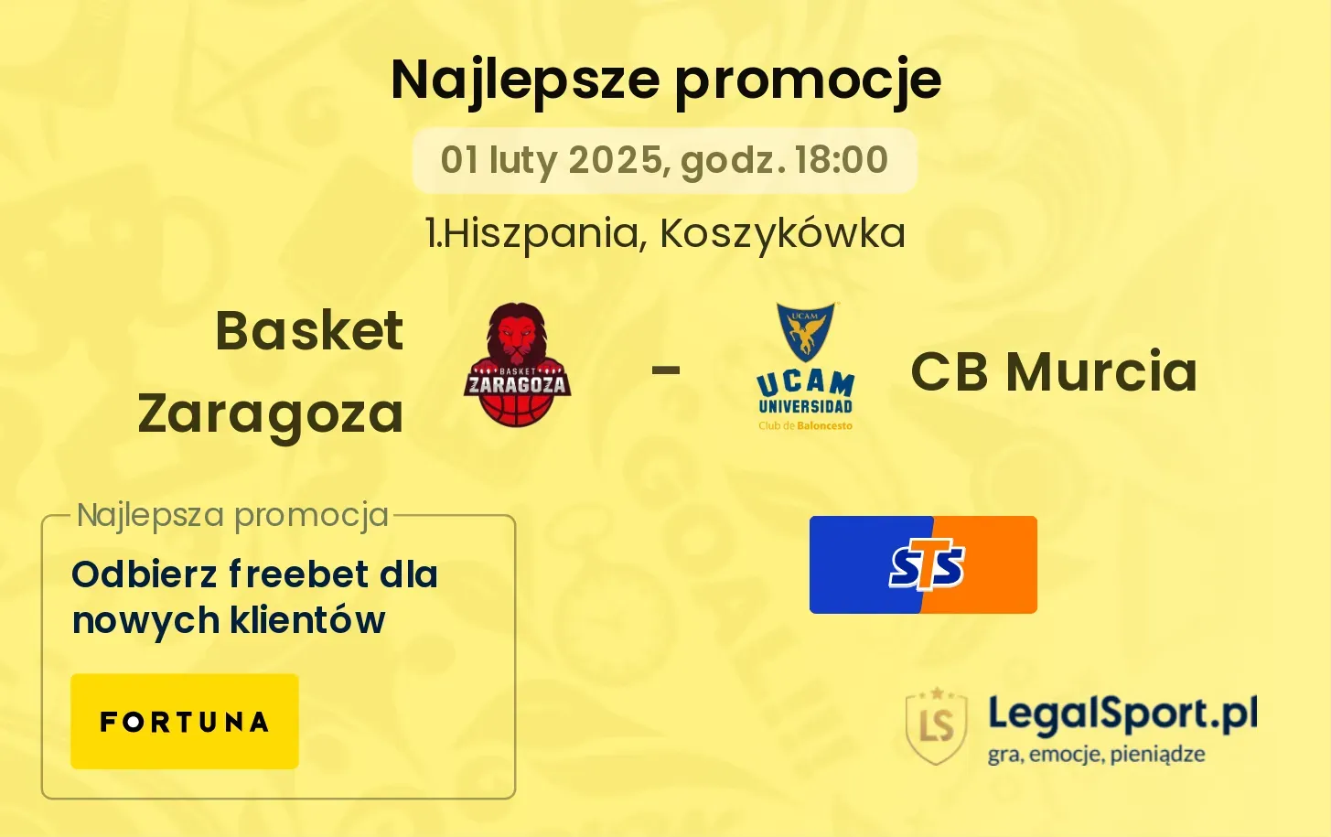 Basket Zaragoza - CB Murcia promocje u bukmacherów