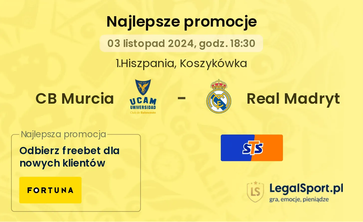 CB Murcia - Real Madryt promocje u bukmacherów 03.11, 18:30