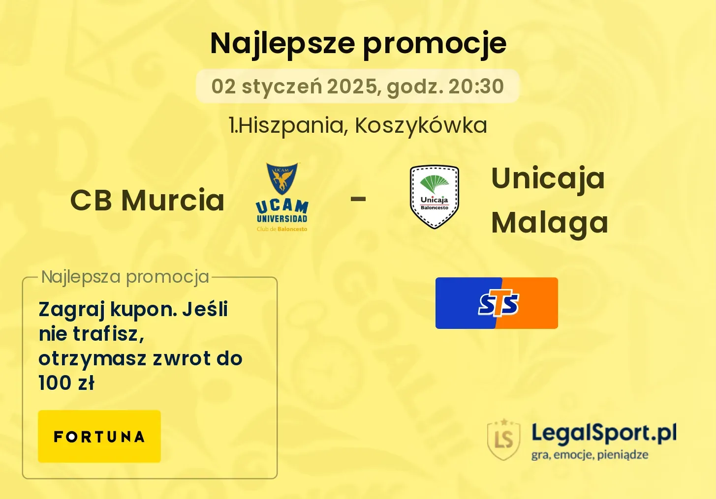 CB Murcia - Unicaja Malaga promocje bonusy na mecz