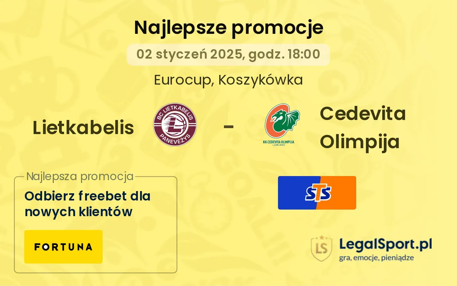 Lietkabelis - Cedevita Olimpija promocje bukmacherskie