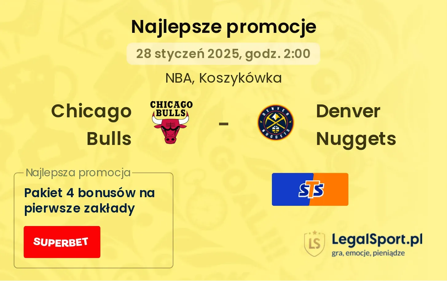 Chicago Bulls - Denver Nuggets promocje bonusy na mecz