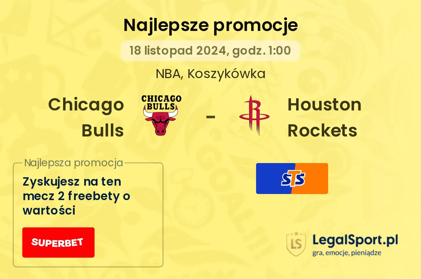 Chicago Bulls - Houston Rockets promocje bonusy na mecz