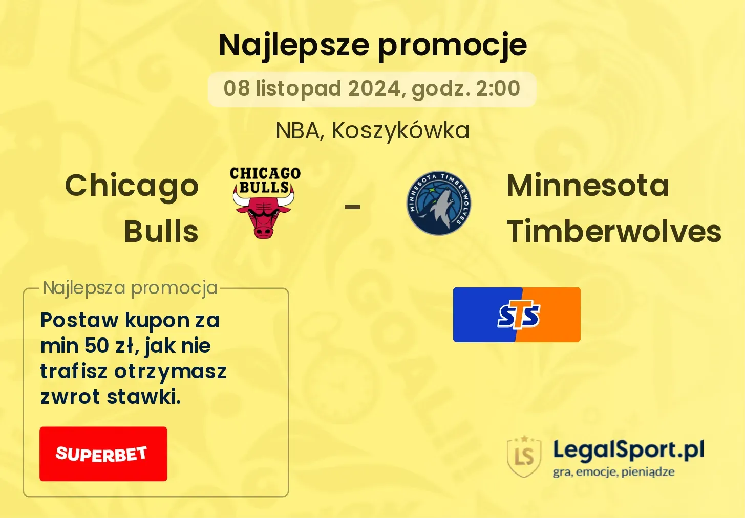 Chicago Bulls - Minnesota Timberwolves promocje bonusy na mecz