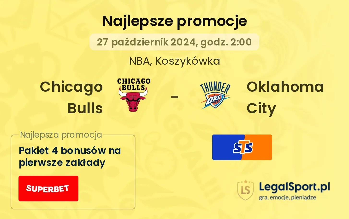 Chicago Bulls - Oklahoma City promocje bonusy na mecz