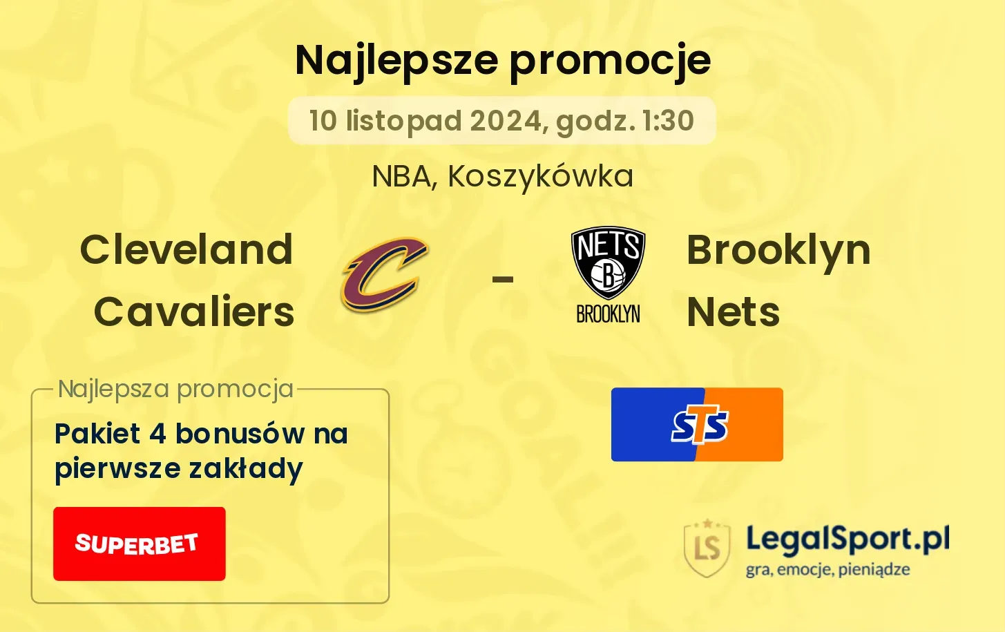 Cleveland Cavaliers - Brooklyn Nets promocje bonusy na mecz