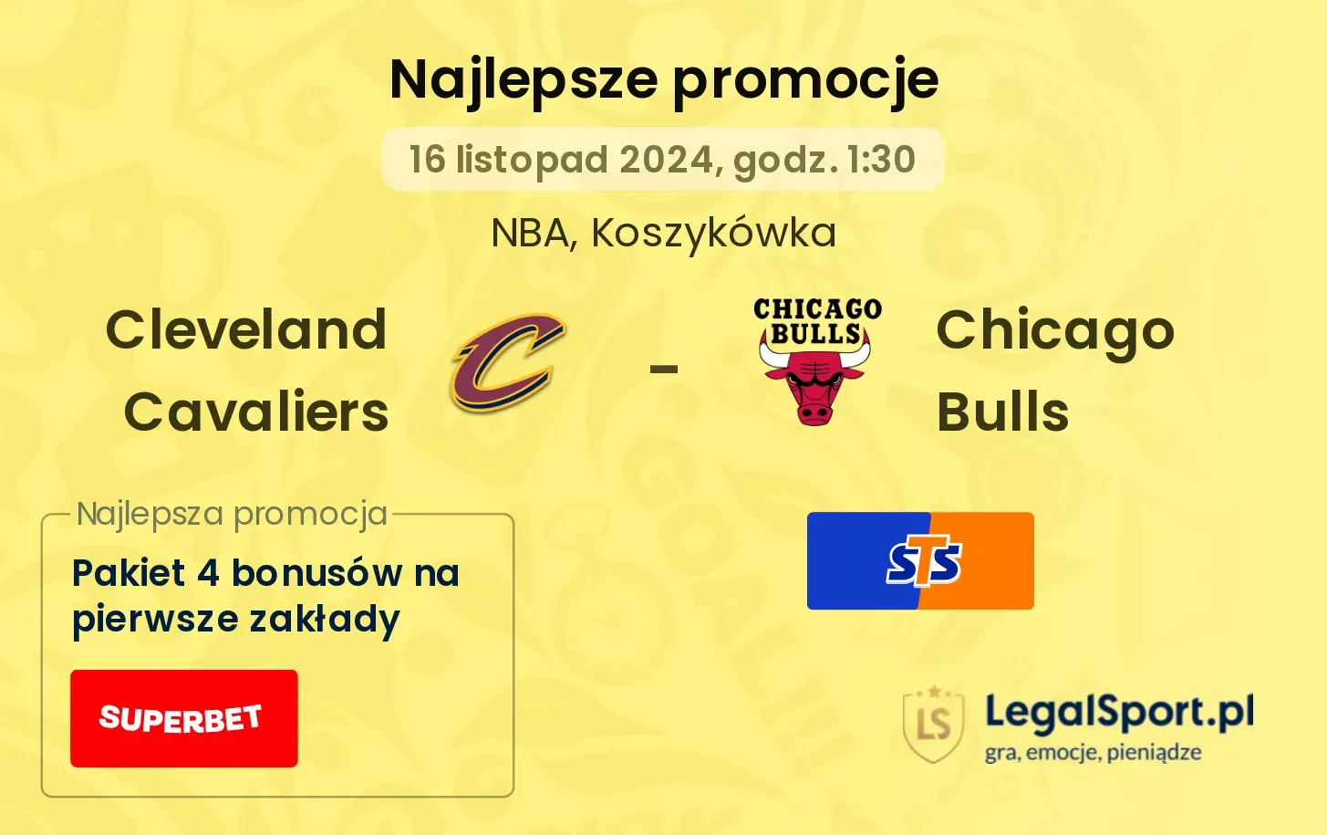 Cleveland Cavaliers - Chicago Bulls promocje bonusy na mecz