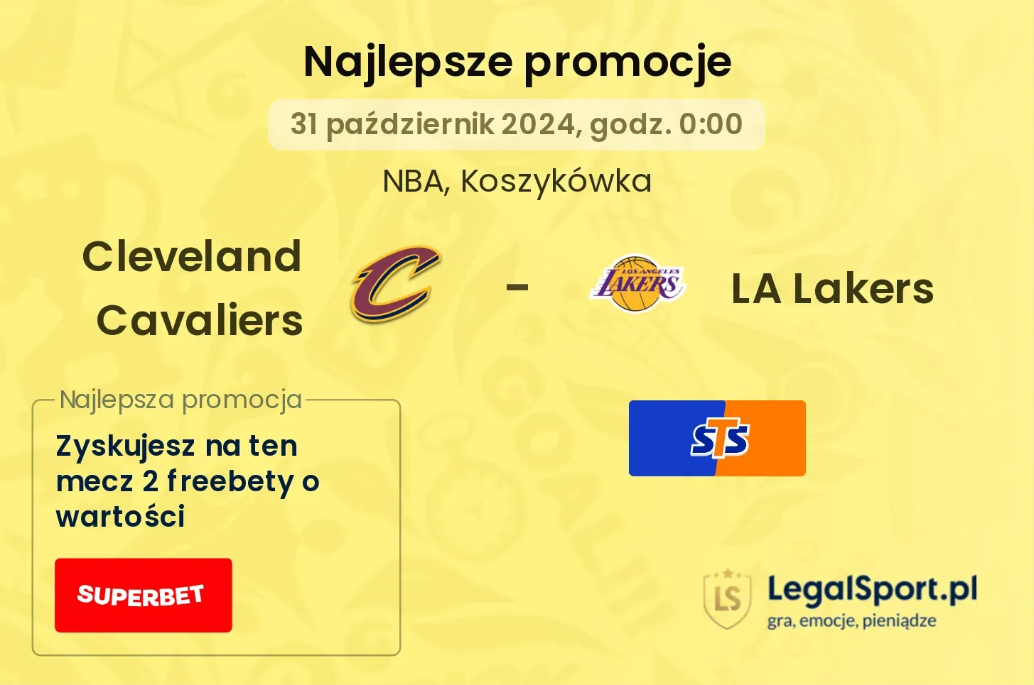 Cleveland Cavaliers - LA Lakers promocje bonusy na mecz