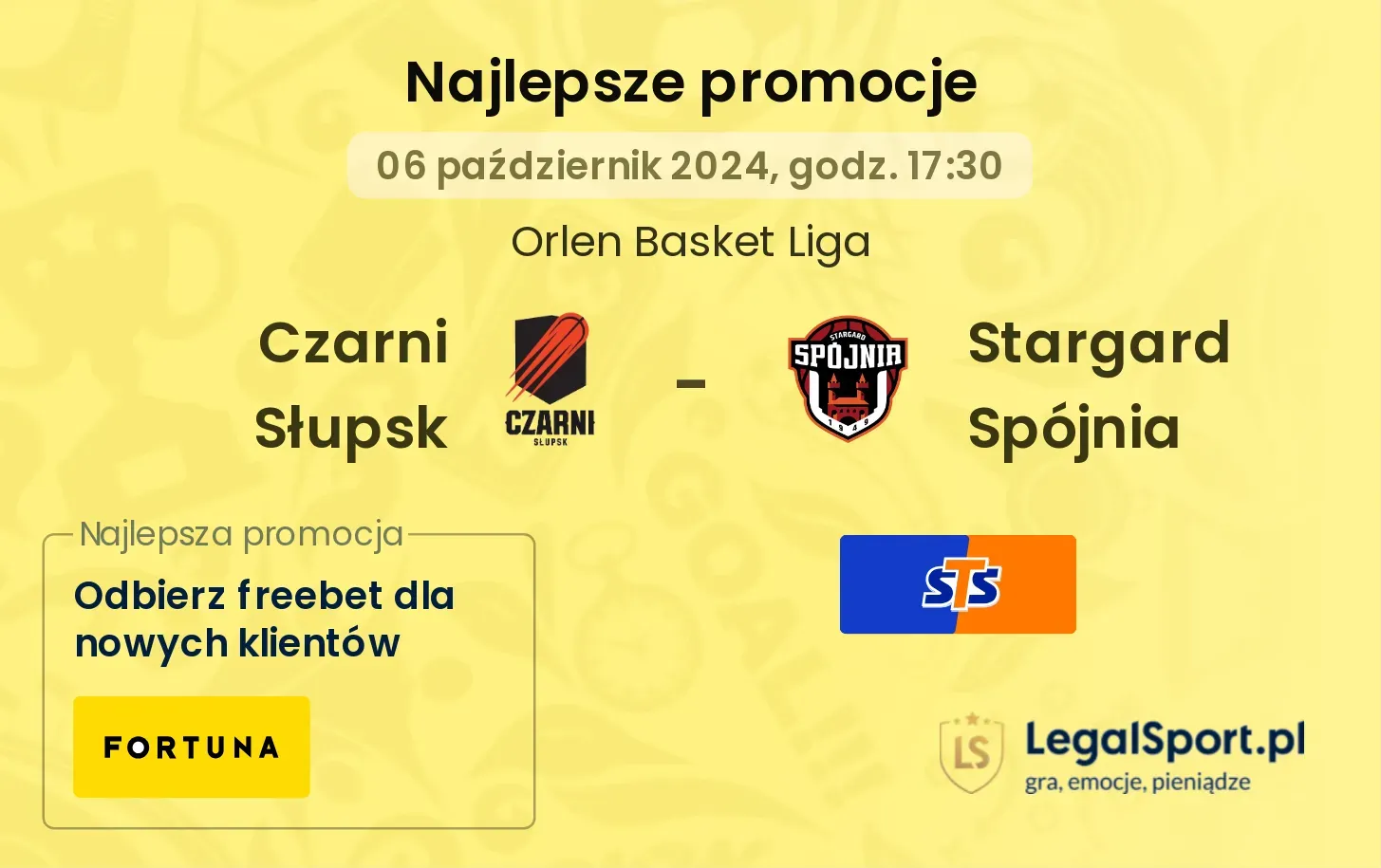 Czarni Słupsk - Stargard Spójnia promocje bonusy na mecz