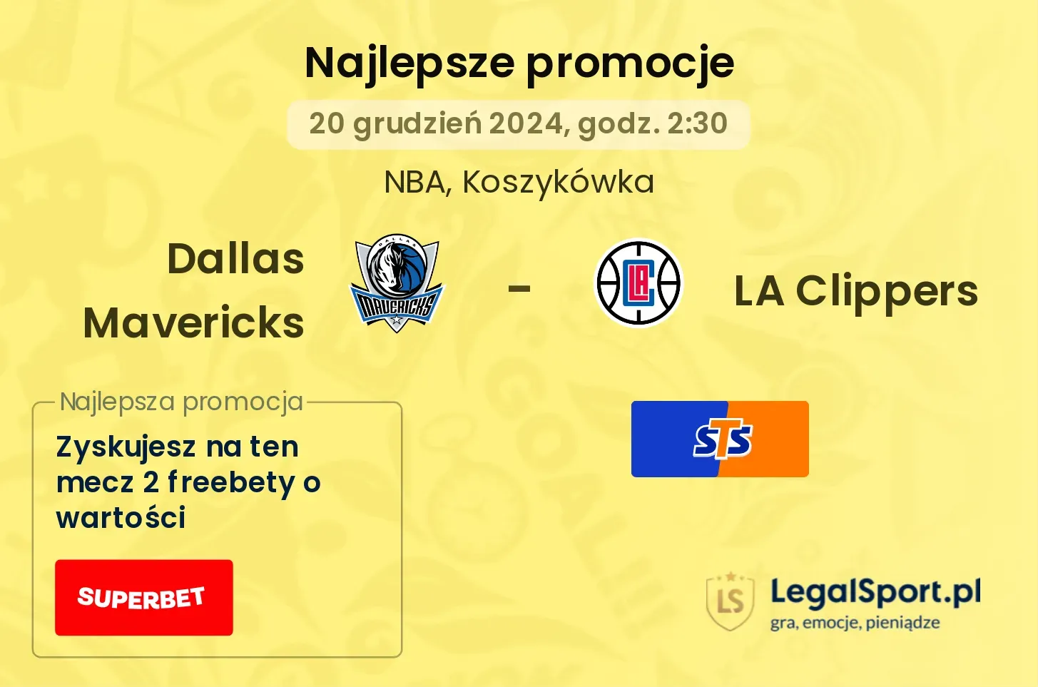 Dallas Mavericks - LA Clippers promocje bonusy na mecz