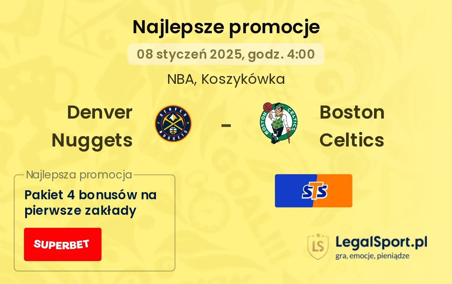 Denver Nuggets - Boston Celtics promocje bonusy na mecz