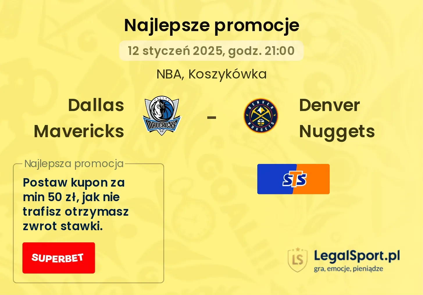 Dallas Mavericks - Denver Nuggets promocje bukmacherskie