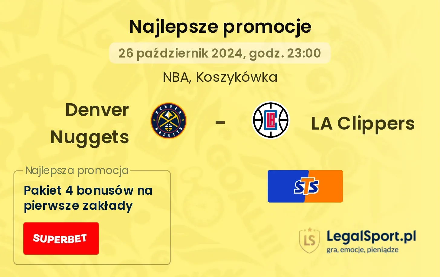 Denver Nuggets - LA Clippers promocje bonusy na mecz